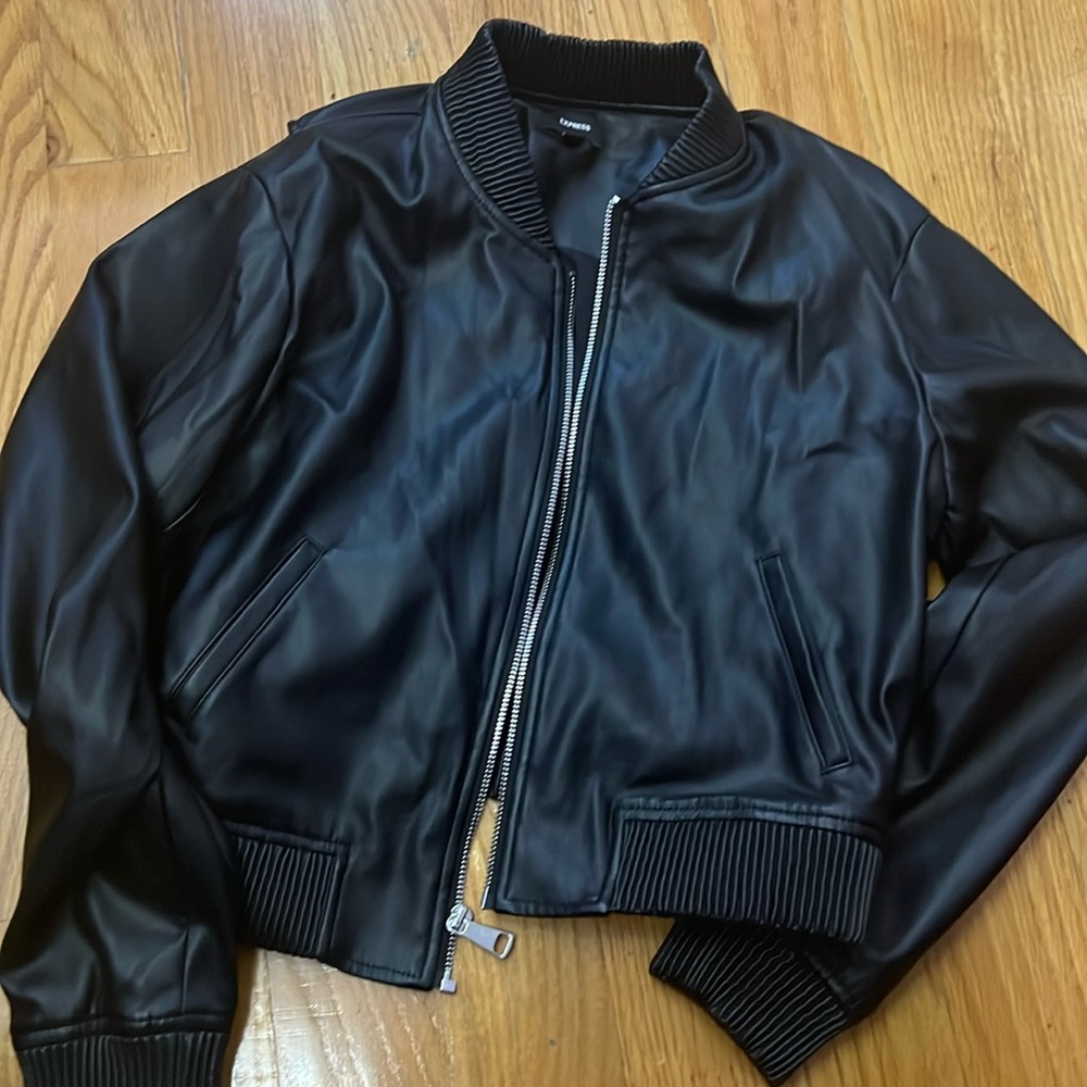 Express leather bomber jacket